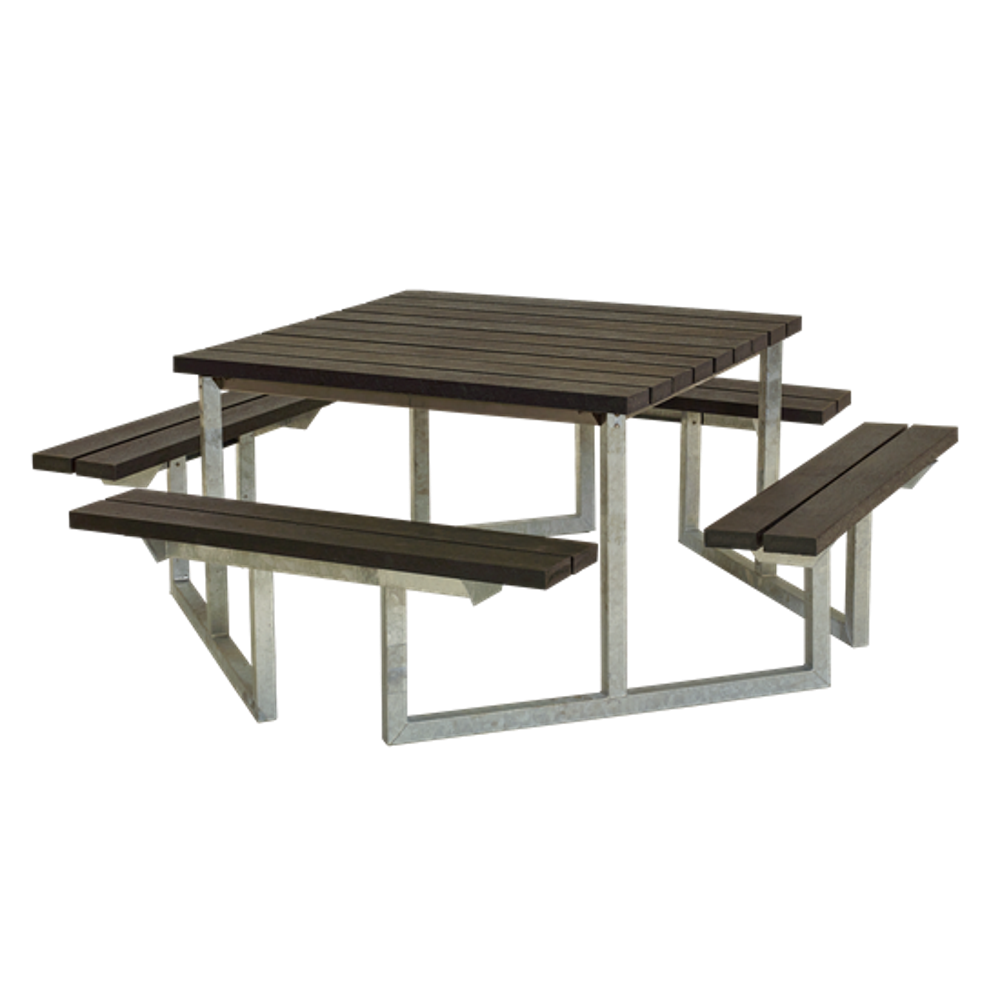 Vierkante picknicktafel TWIST 8 tot 12 personen PLUS Vinuovo