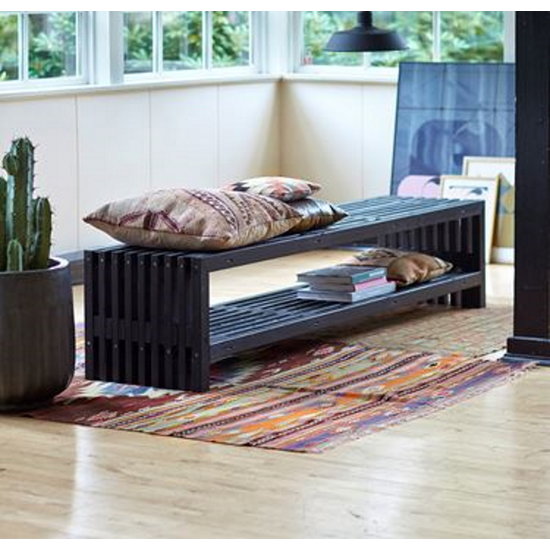 Banc décoratif intérieur-extérieur avec rangement ...