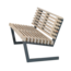 Plus Danemark Garden Bench in wood and steel with backrest- SIESTA - PLUS