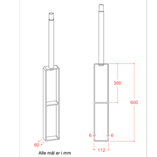 Pole Base for casting into concrete - 40cm - for pole - PLUS