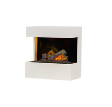 Nova Fireplace concrete look grey or MDF white - compact and open - 620x600x300mm