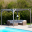 Vinuovo Wood pergola kit Angelim 318x318cm free standing with retractable waterproof shade canopy