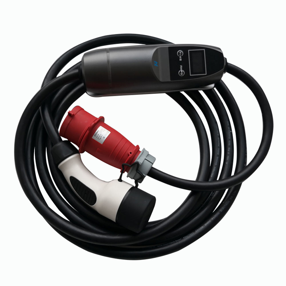 Mini - 3 Phase CEE Charging Cable. 32A 400V 22kW. Variable Amp - 10A, 16A,  26A, 32A. Type 2
