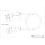 Scame Type 2 Car to Type 3 Charging Cable | 32A, 3 Phase | Frankrijk