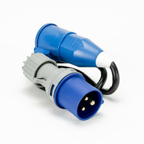 Soolutions CEE blauw 16A (mannelijk) naar Schuko (vrouwelijk)