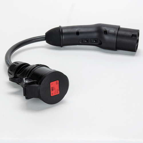 Metron Adaptateur de type 2, point de charge sur prise CEE rouge 32A avec fonction de déverrouillage