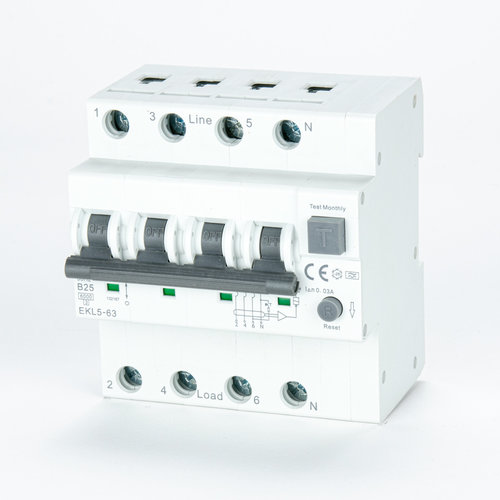 ETEK 30mA Residual Current Circuit Breaker RCCB with Overcurrent Protection