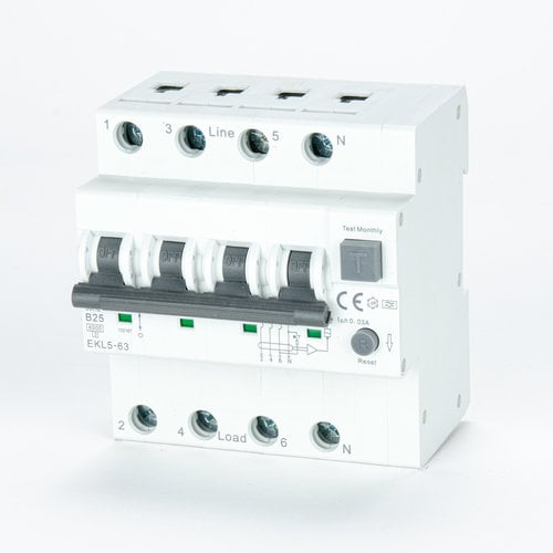 ETEK Interrupteur Différentiel RCCB avec protection contre les surintensités 30mA