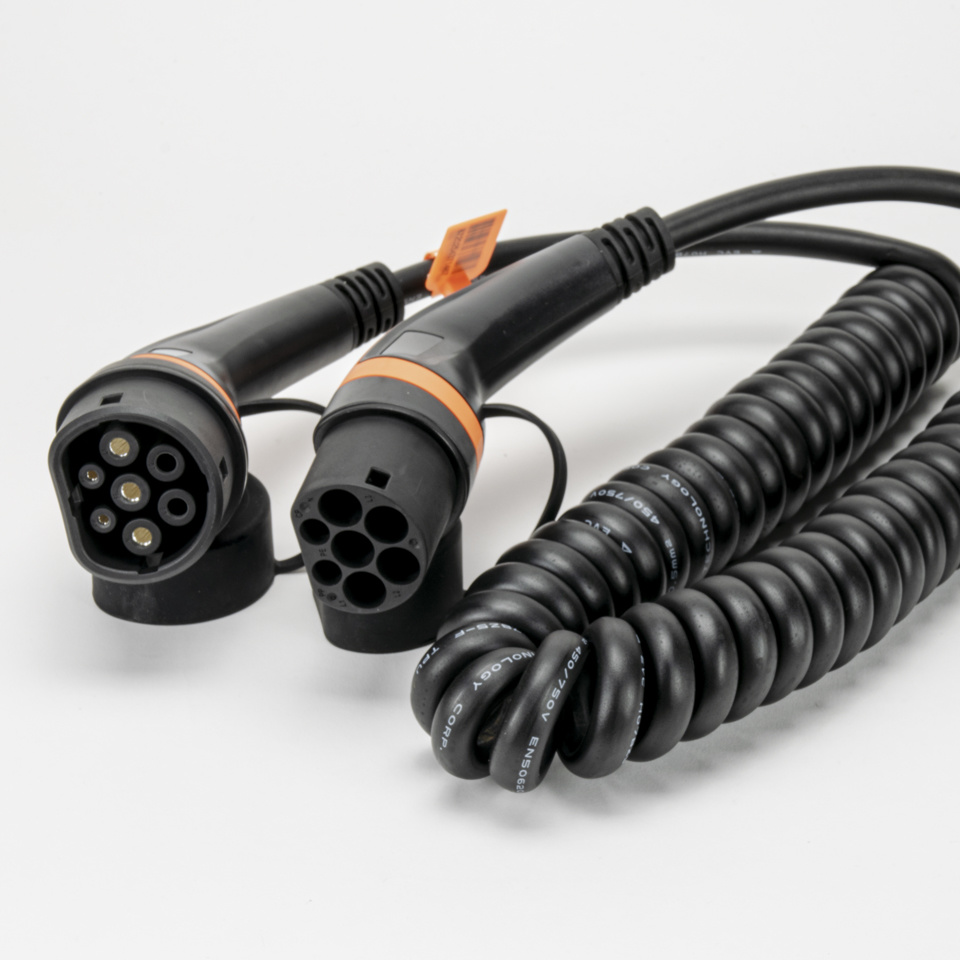 Câble de recharge Type 2 to Type 2, 7,4kW spirale
