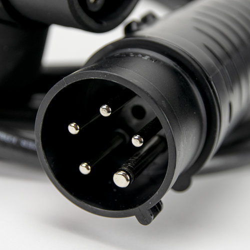 Metron Type 2 draagbare oplader voor rode CEE - 16A 3 fase | 7m zwart