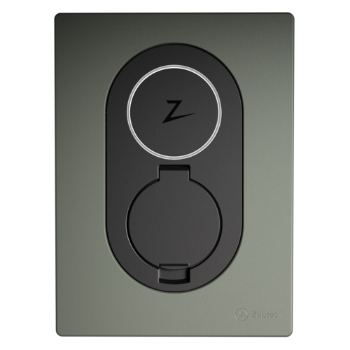 Zaptec Go - front cover Wit, Grijs, Blauw, Bruin, Zwart