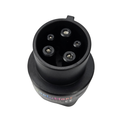 Soolutions Typ 1 Fahrzeugseite auf Typ 2 Ladestation mit festem Ladekabel Adapter