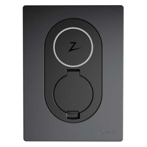 Zaptec Go - front cover Wit, Grijs, Blauw, Bruin, Zwart