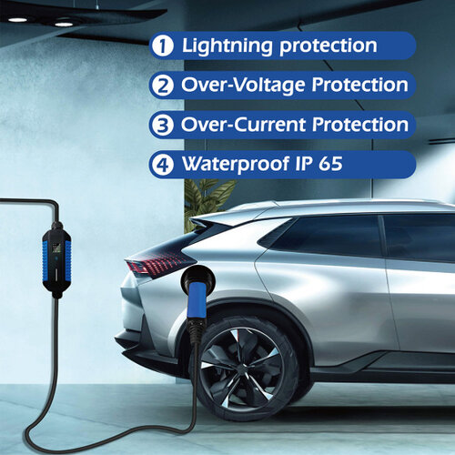 BF EVSE Typ2 auf CEE rot Tragbares Ladegerät | 32A, 3 Phasen | 7m