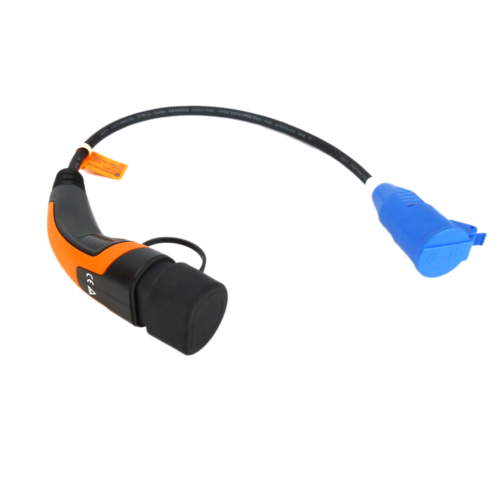 DUOSIDA Adaptateur de type 2, point de charge sur prise normale (Schuko), 1 phase, 16A | 0,5 m