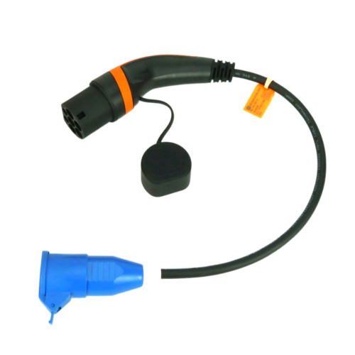 DUOSIDA Adaptateur de type 2, point de charge sur prise normale (Schuko), 1 phase, 16A | 0,5 m