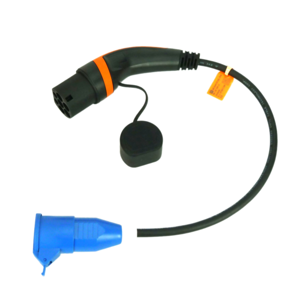 DUOSIDA Adapter Type 2 charging point to normal socket (Schuko) 1 phase, 16A | 0.5 m