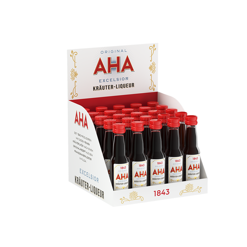  AHA Excelsior Kräuterliqueur 25er Pack Shots 