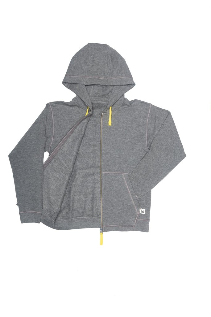 SAM No stress Zipped Hoodie, super soft, organic cotton, with seamless feeling, no labels. Check also the subtle options for stress reduction.