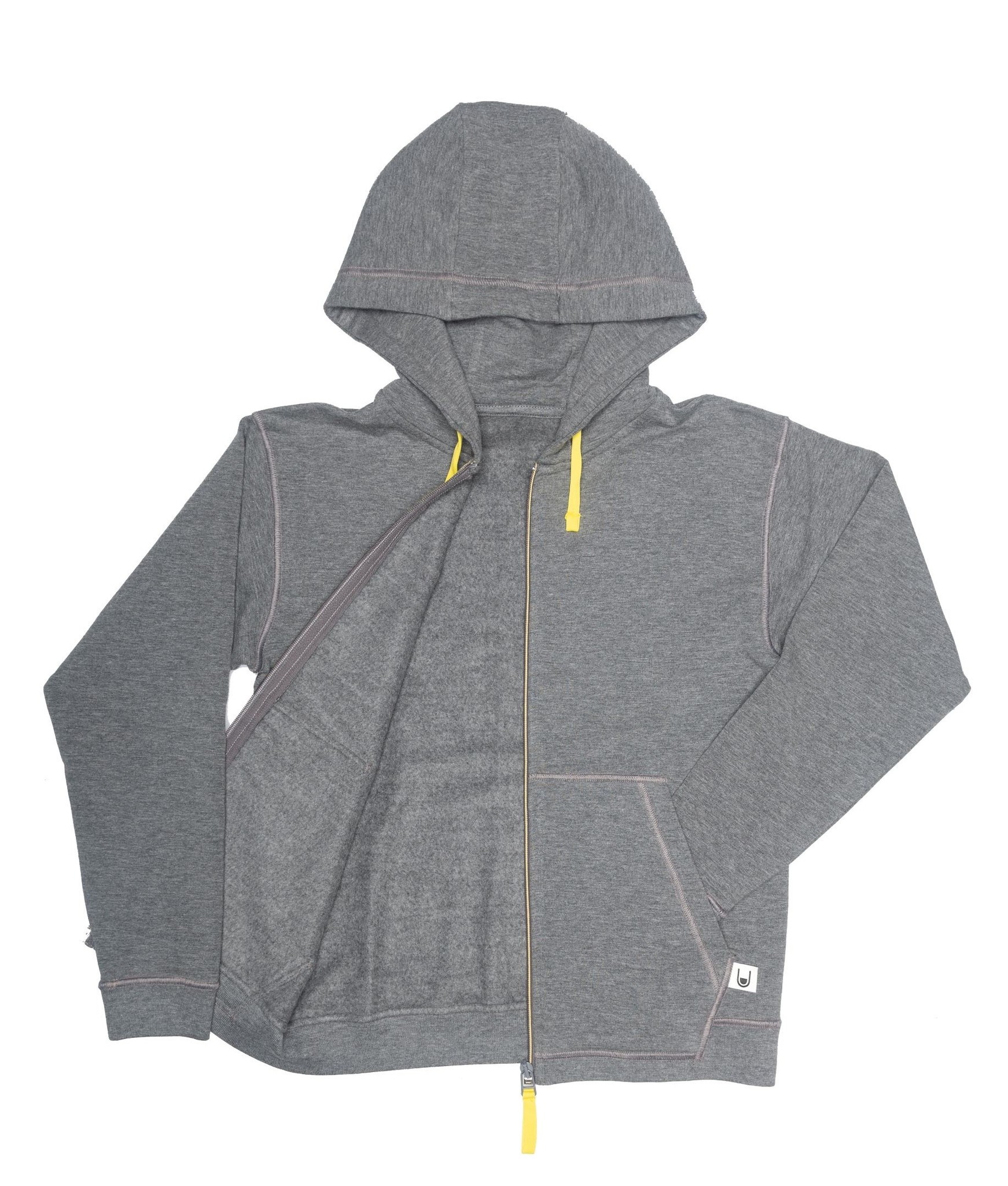 Charcoal Grey Zip Hoodie Plush Accessory