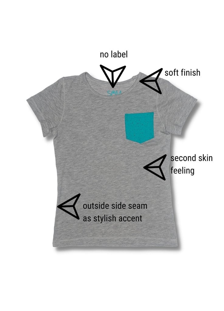 SAM T-Shirt, superweich, aus Bio-Baumwolle, ohne Tastnähte und Etiketten