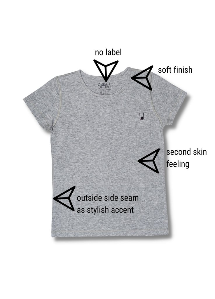 SAM Super zacht T-shirt uit organisch katoen - zonder voelbare naden en labels