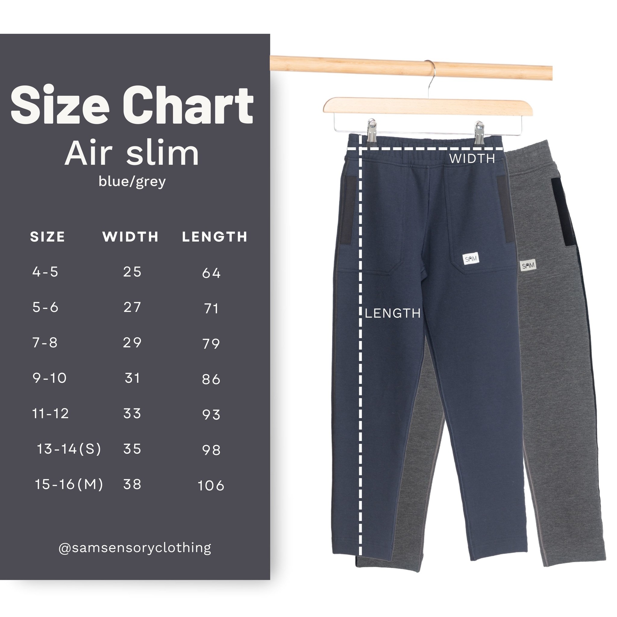 Sam - sensory & more: Size Guide - SAM, Sensory & More