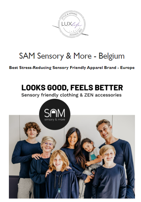 SAM Sensory & More awarded by LUXlife in fashion and apparel - SAM, Sensory  & More