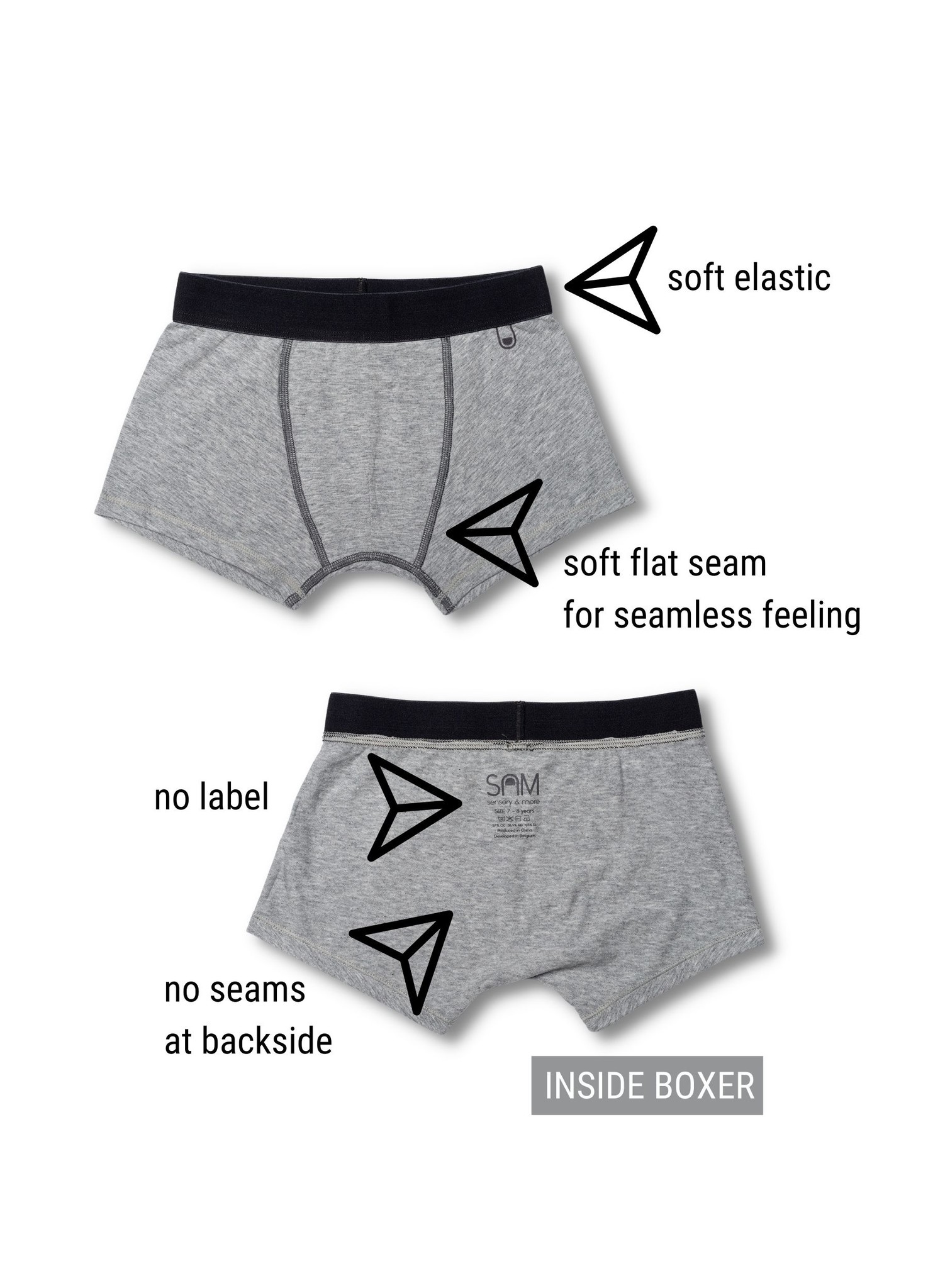 Soft boxer shorts, without labels or noticeable seams. Organic