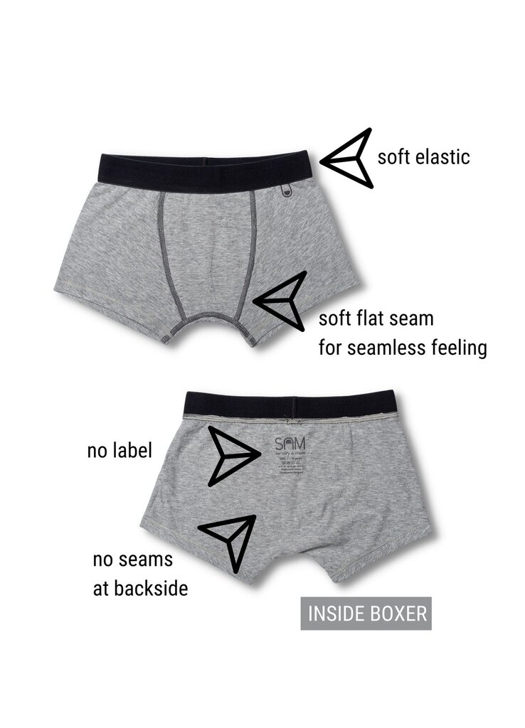 SAM Super soft sustainable boxer briefs with seamless feeling, no labels