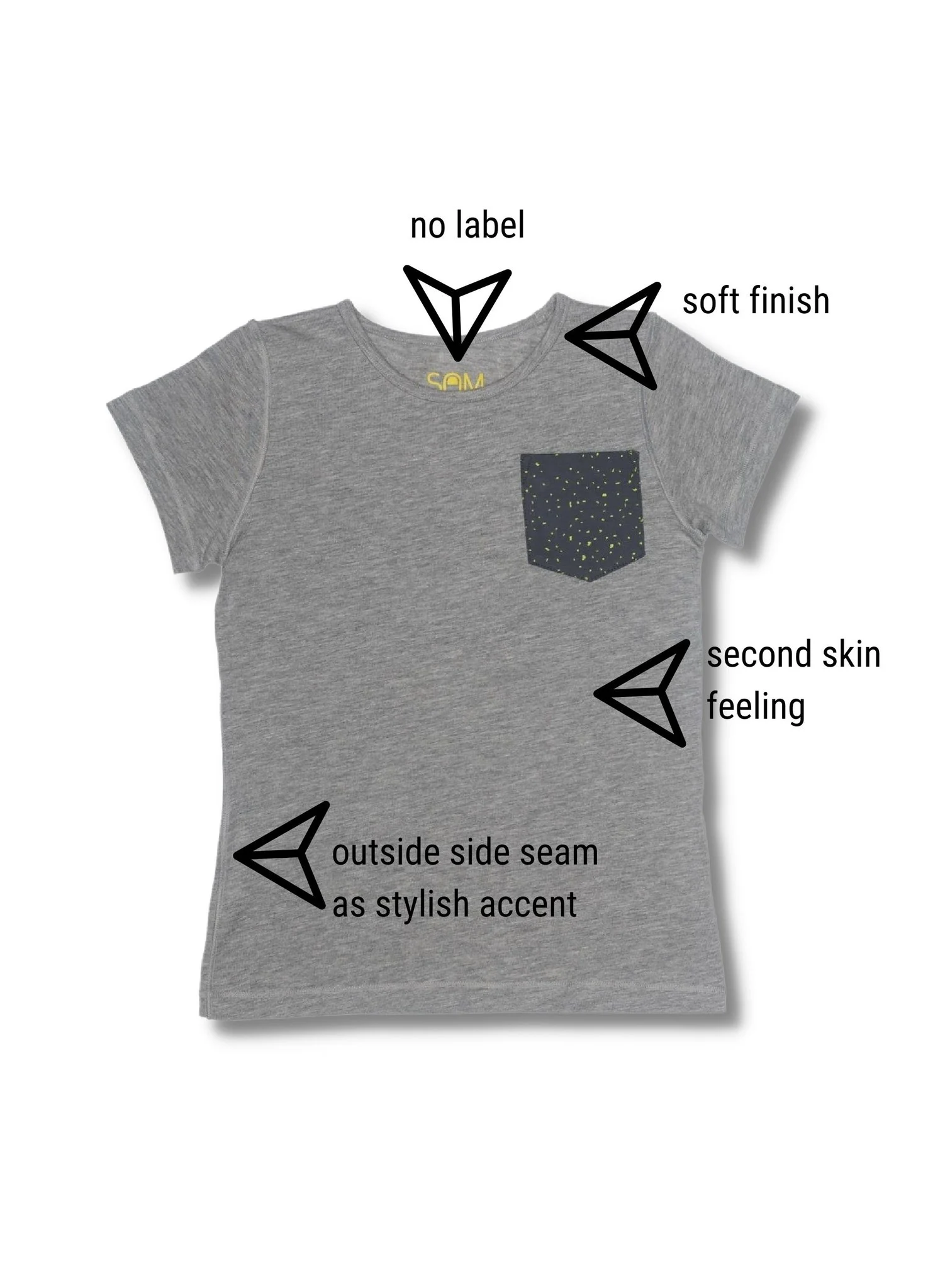 Super soft T-shirt, without tangible seams or labels. Organic