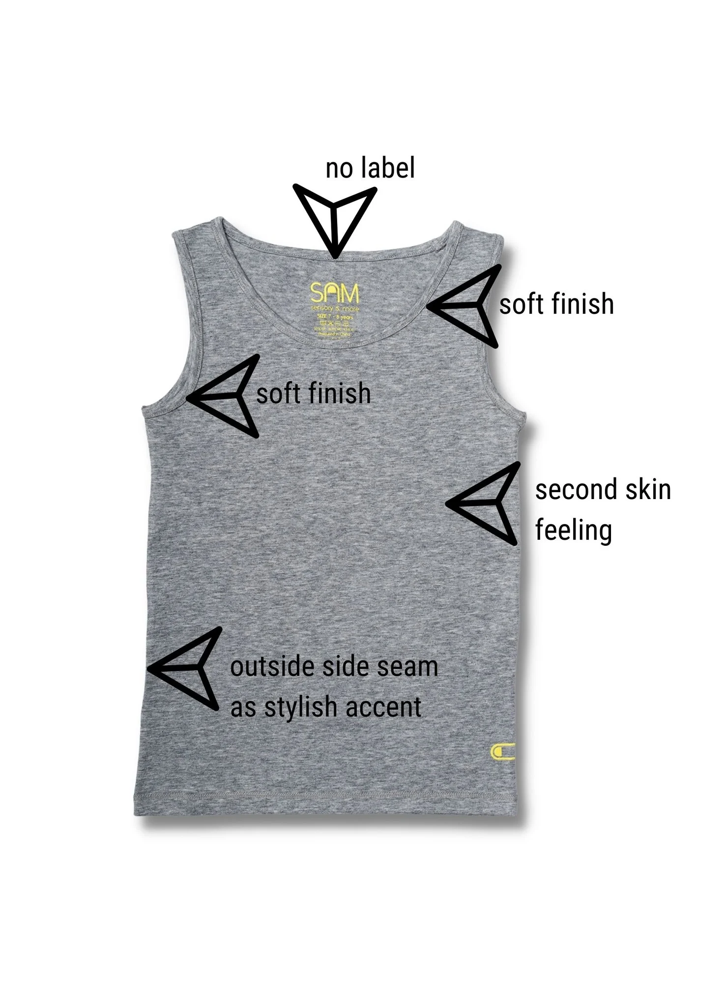Soft unisex tank top. Without scratchy seams or tags. Organic cotton. - SAM,  Sensory & More