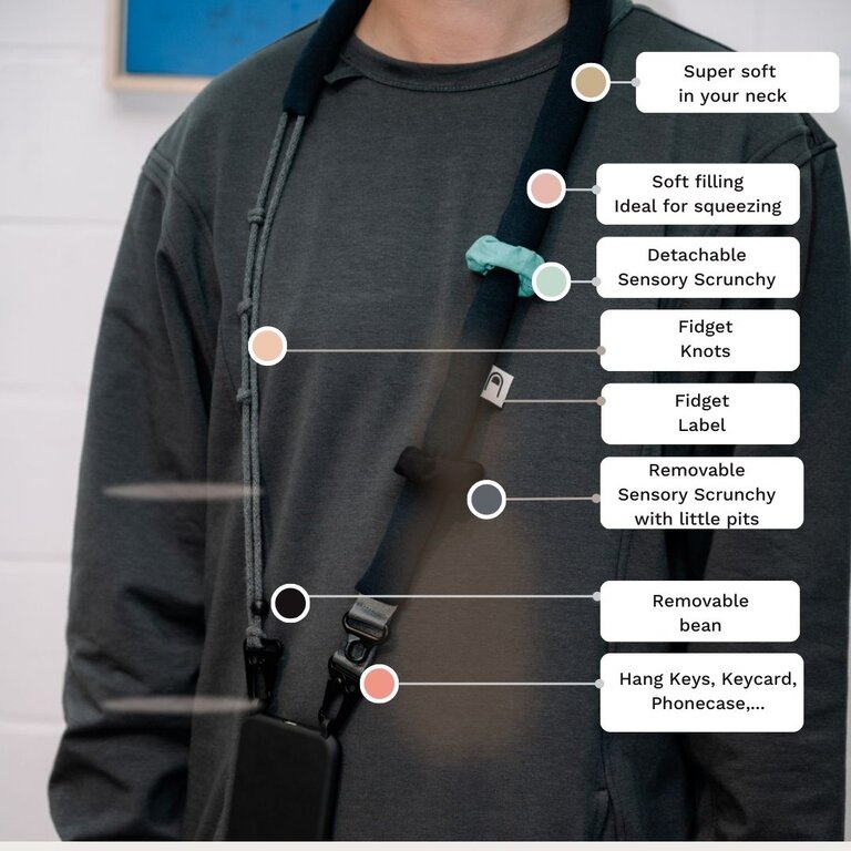 SAM Chill Chain, Sensory  LANYARD - chaîne pour telephone/clés/badge - Profitez de Régulation Sensorielle