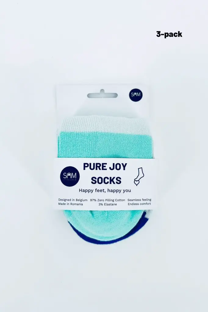 SAM 3 Pairs of itch-free, seamless and ultra-soft PURE JOY trainer socks - Zero Pilling