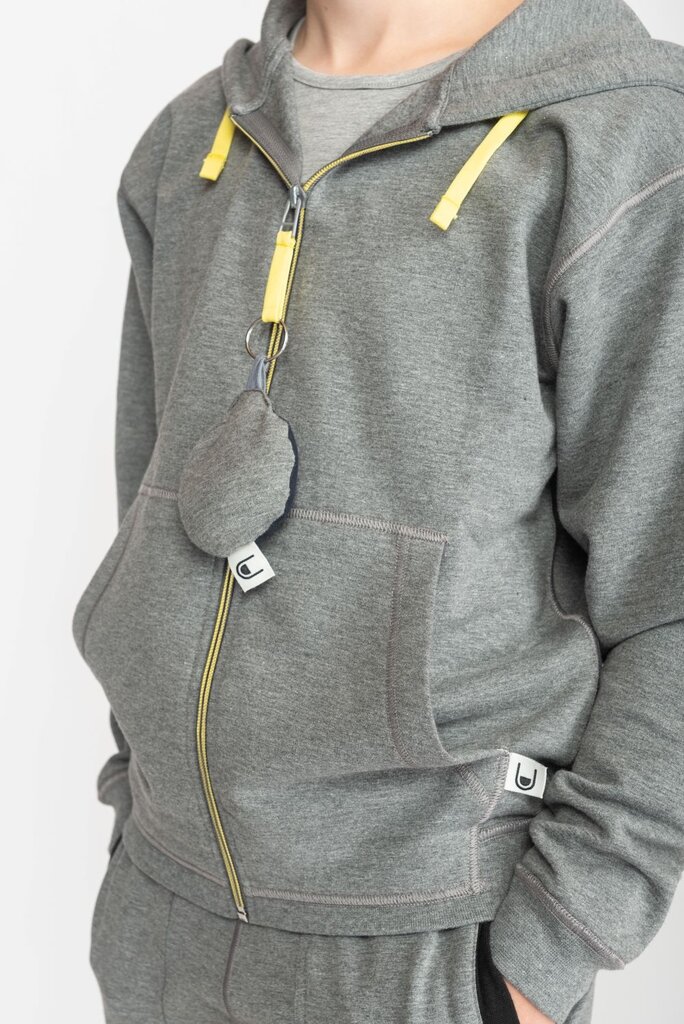 SAM NO STRESS mega zachte  fidget HOODIE - grijs