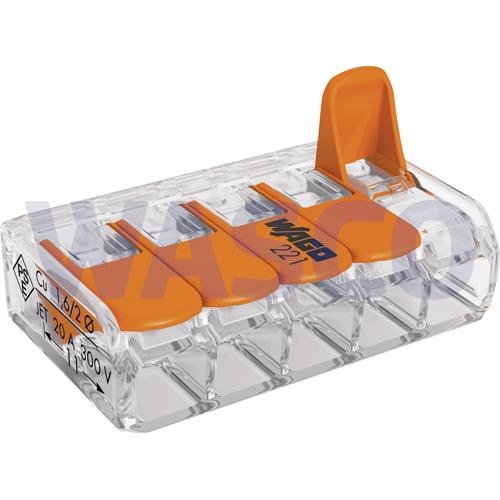 221 lasklem 5- draads 0,14-4,0mm² voor alle adersoorten