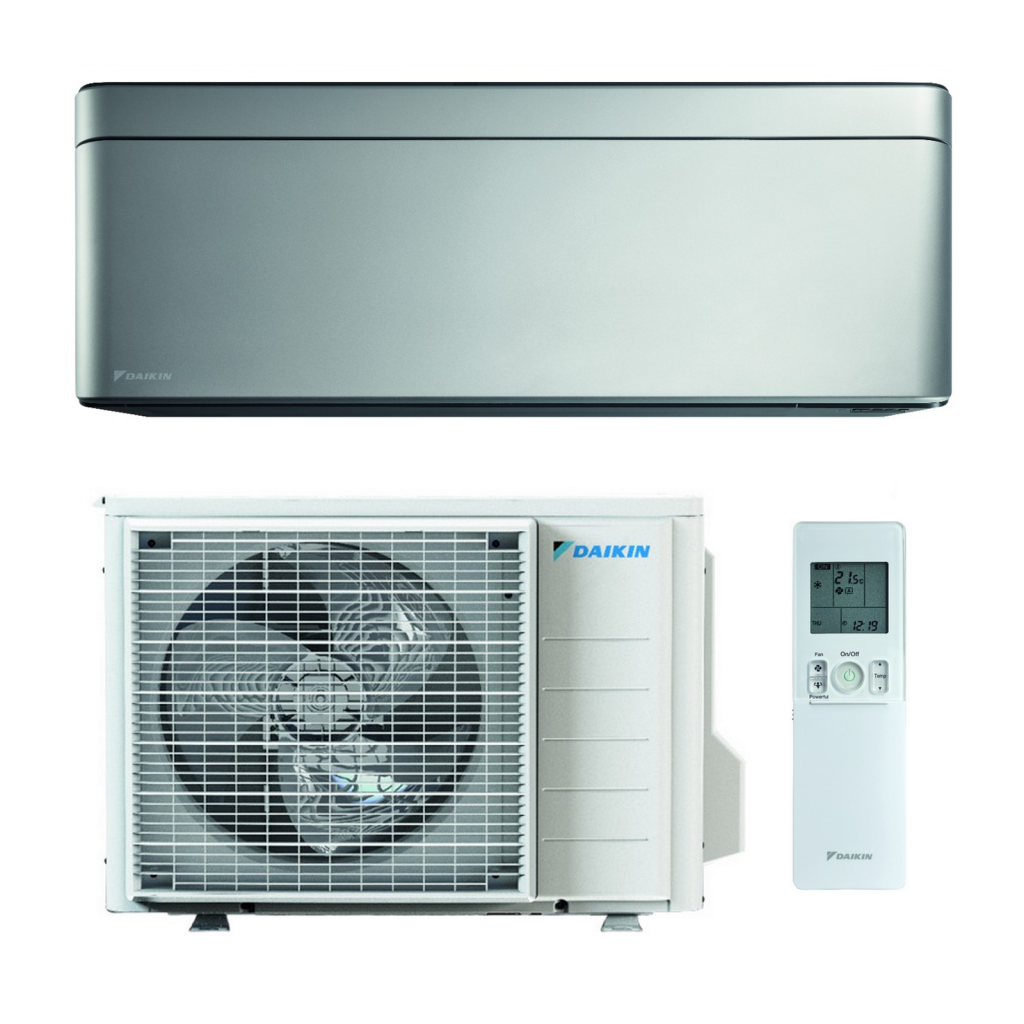 Stylish 5,0 kW wit/zilver/zwart hout