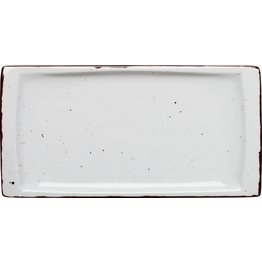 Porzellanserie "Granja" weiß Platte flach eckig, 18x36 cm