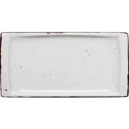 Porzellanserie "Granja" weiß Platte flach eckig, 18x36 cm