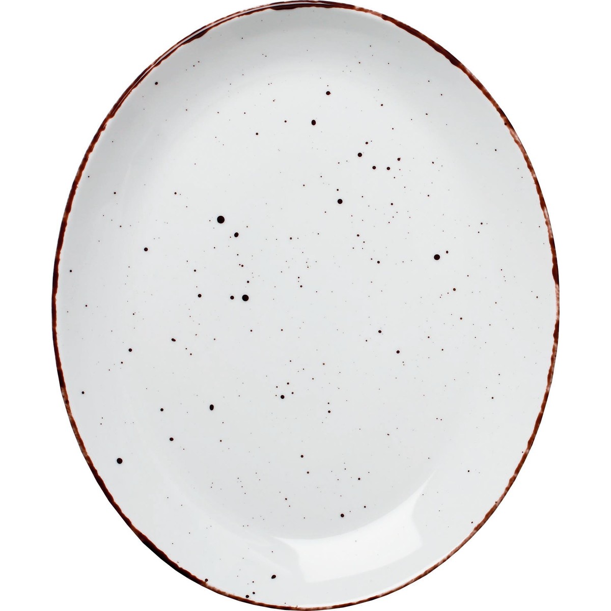 Porzellanserie "Granja" weiß Platte flach oval, 30,5x25,5 cm