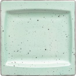 Porzellanserie "Granja" mint Platte flach eckig, 18 x 18 cm