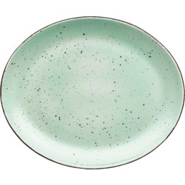 Porzellanserie "Granja" mint Platte flach oval, 30,5 x 25,5 cm