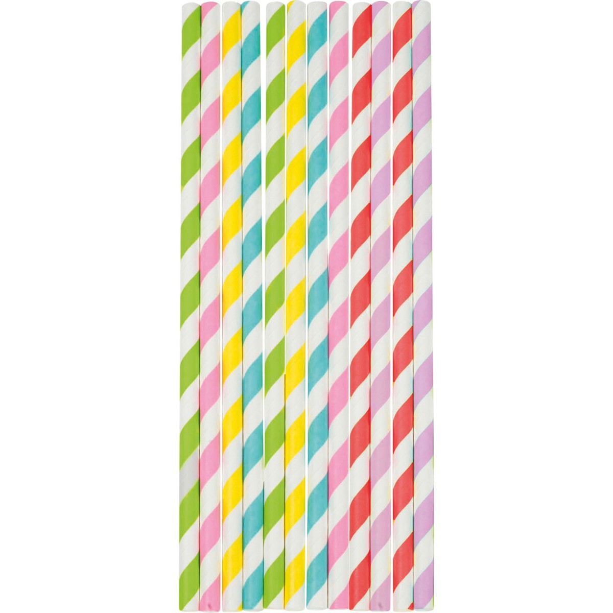 Trinkhalme aus Papier gestreift, 19,7cm