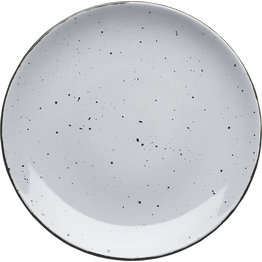 Porzellanserie "Granja" grau Teller flach Coup-Form, 25,7 cm