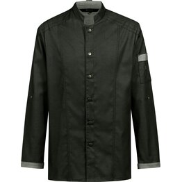 Kochjacke Herren, Bikerstyle, langarm, grün Gr. S - NEU