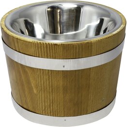 Holzfass mit Edelstahlschüssel 1,3L - NEU