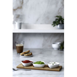 Serviertablett mit 3 Porzellanschälchen, tropfenförmig - NEU