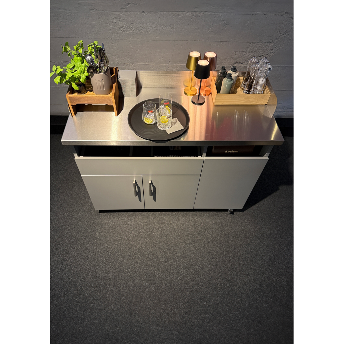 Mobile Servicestation Edelstahl V4A 1200mm