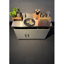 Mobile Servicestation - Silbergrau Edelstahl V4A 1200mm