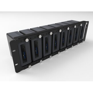 NUC 19inch 3U RackMount kit voor 1-8 NUC's  (8 montageplaten incl., uitbreidbaar naar. 12x))